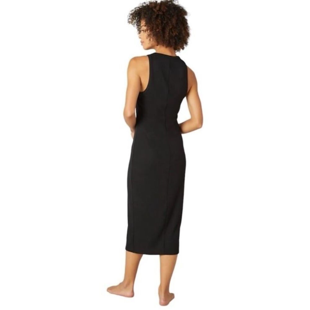 Beyond Yoga Ease Into It Midi Ribbed Tank Dress Black XS - Picture 4 of 9